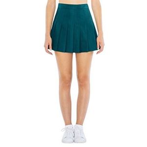 AMERICAN APPAREL Green Pleated Mini Skirt (L)
